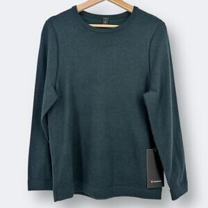 Lululemon New Venture Crewneck Sweater Mens Sz XS Heathered Storm Teal Green
